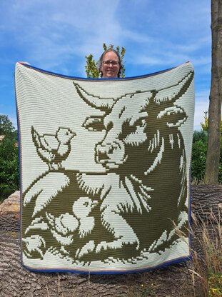 Barnyard Buddies | Cow Chick Mosaic Blanket