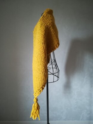 Mustard Maxi scarf stole with Tassels / Echarpe