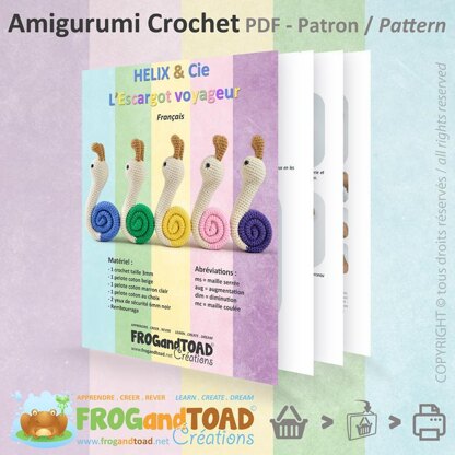 Snail / Escargot - Amigurumi Crochet - FROGandTOAD Créations