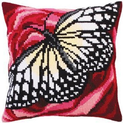 Collection D‘Art Kreuzstich Set Kissen Geometrischer Schmetterling II