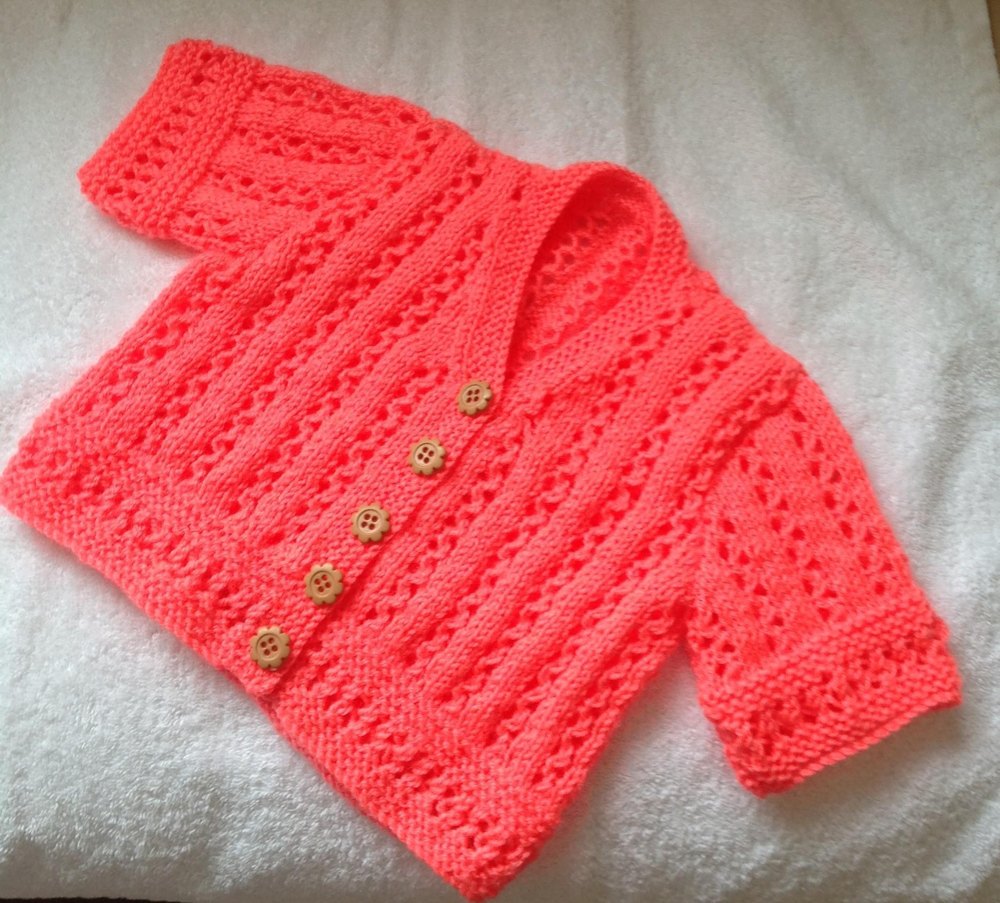 Summer Bright girls short sleeve cardigan Knitting pattern by