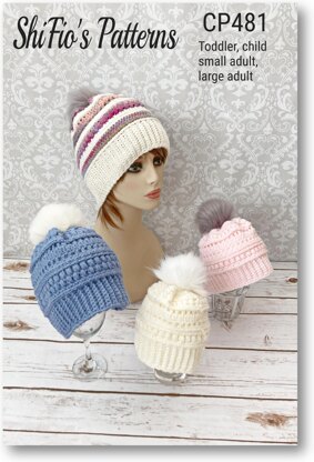 Multi textured hat crochet pattern #481