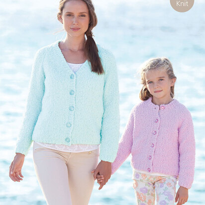 Round Neck and V Neck Cardigans in Sirdar Snuggly Snowflake Chunky - 7050 - Downloadable PDF