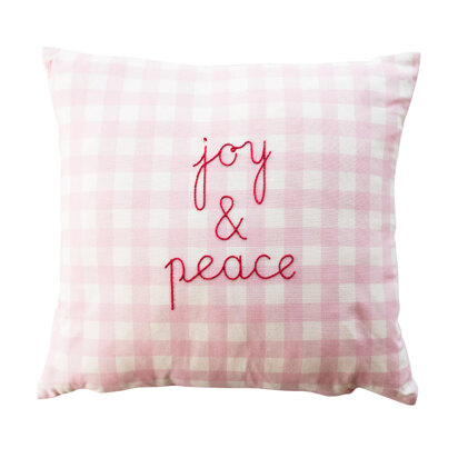 Cotton Clara Joy & Peace Christmas Cushion Embroidery Kit - 47cm x 47cm