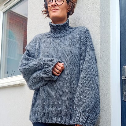 Straight needle sweater