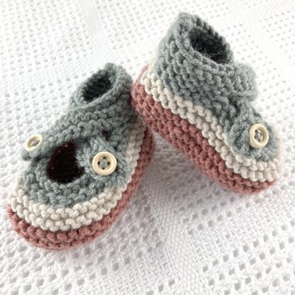 Brooke - Crossover Button Fastening Baby Shoes