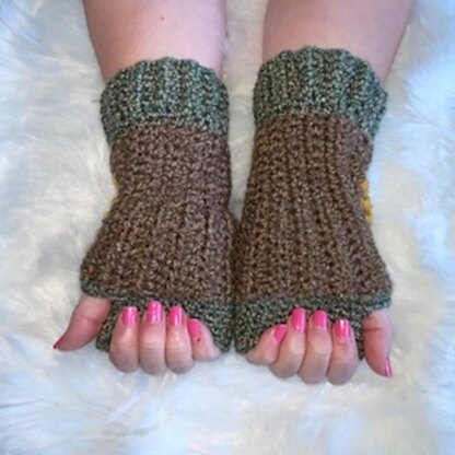 Sunflower Fingerless Gloves