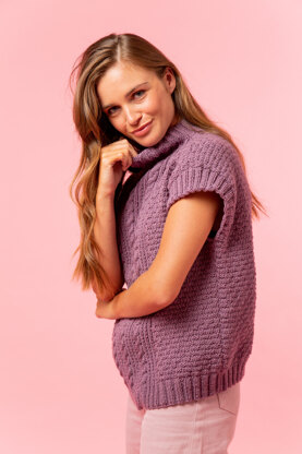Snug Season Sweater Vest - Free Slipover Knitting Pattern for Women in Paintbox Yarns Wool Blend Worsted - Downloadable PDF
