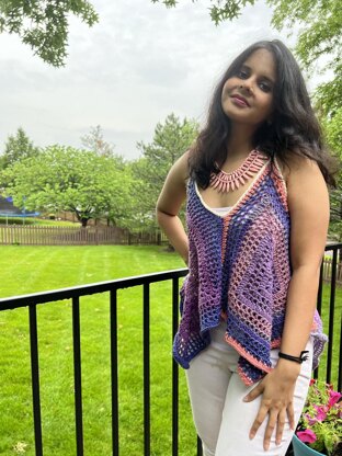 Square Charm Crochet Tank Top