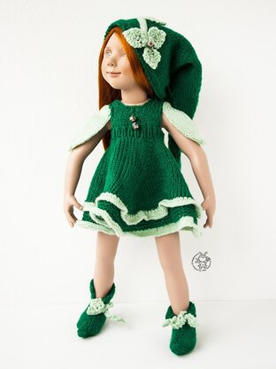 Outfit Elf for doll 16-18"  knitting flat