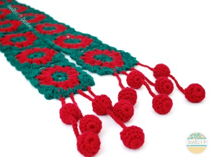 Jingle Bells Christmas Scarf PDF Crochet Pattern