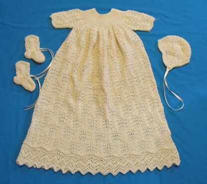 Feathered Lace Christening Gown