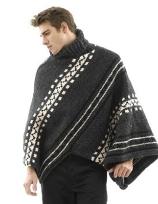 Alaska Poncho and Hat: Man's Version in Lion Brand Wool-Ease Thick & Quick