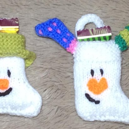 Snowman and Snowdog Stocking Tree Decorations