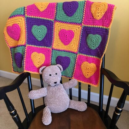 Bright Hearts Baby Blanket