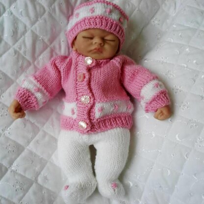 Knitting Pattern for 10&15 inch Dolls, Cardigan, leggings and Hat