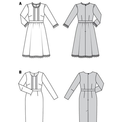Burda Style Misses' Dress with Waistband and Wide or Narrow Skirt B5983 - Sewing Pattern