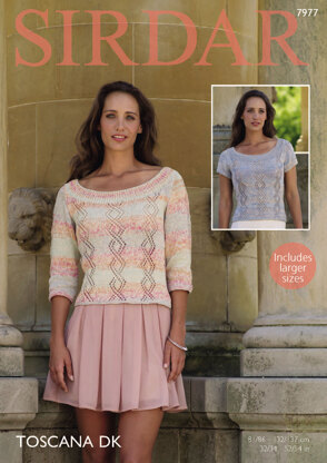 3/4 and Short Sleeved Tops in Sirdar Toscana DK - 7977 - Downloadable PDF