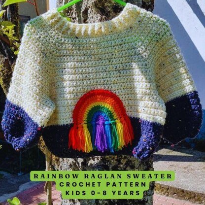 Rainbow Raglan Kids Sweater