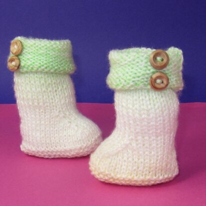 Easy Baby Double Cuff Marble Booties