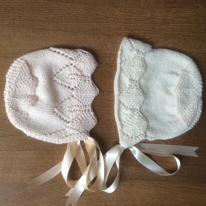 Traditional Lace Baby Bonnets - knitting pattern