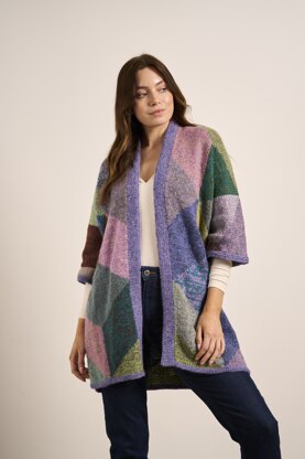 Large Scale Tumbling Blocks Jacket in Rowan Felted Tweed - Downloadable PDF