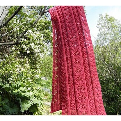 Baah Yarn Pink Coral and Lace Scarf