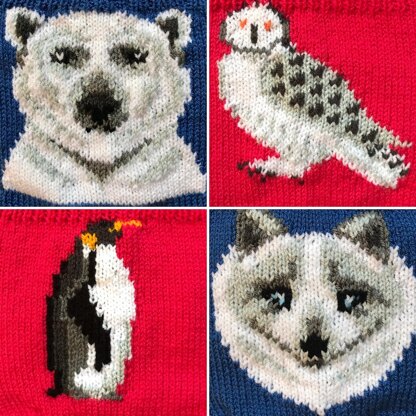 Winter Animals Scarf with Pockets