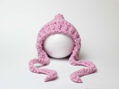 Garter Stitch Pixie Bonnet Hat Baby Children