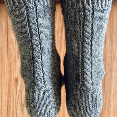 Cable Back Socks