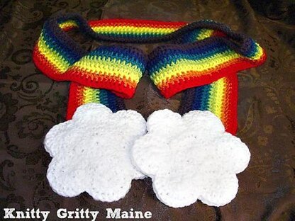 Rainbow with Clouds Scarf
