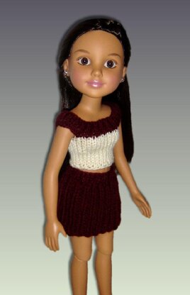 Ribbed skirt and Crop Top for BFC, Ink. dolls (18 inch slim dolls)