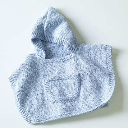 Hooded Baby Poncho in Lion Brand Nature's Choice Organic Cotton - 70357AD
