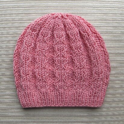 Hat with Slip Stitch Braids for a Lady - knitting pattern