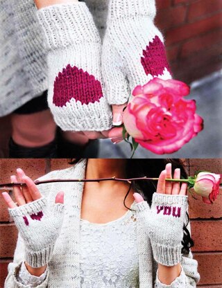 Be My Valentine Flirty Fingerless Gloves with Vday Messages