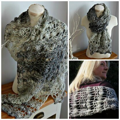 Opal Shell 2 in 1 Crochet Wrap & Scarf