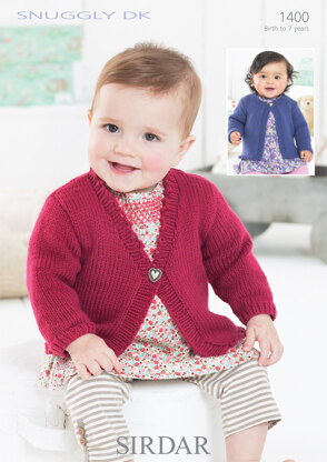 Round Neck and V Neck Cardigans in Sirdar Snuggly DK - 1400 - Downloadable PDF