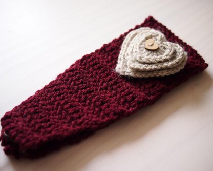 Heart headband, Valentine’s  headwrap, earwarmer