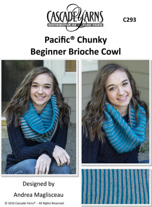 Cascade Yarns C293 Beginner Brioche Cowl (Free).