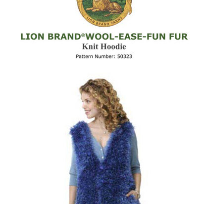 Knit Hoodie in Lion Brand Wool-Ease and Fun Fur - 50323 - Downloadable PDF - knitting pattern