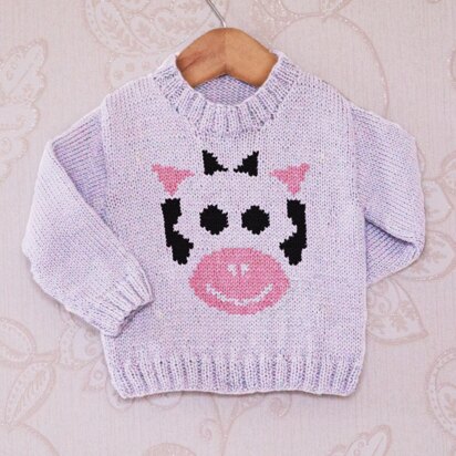 Intarsia - Cow Face Chart - Childrens Sweater