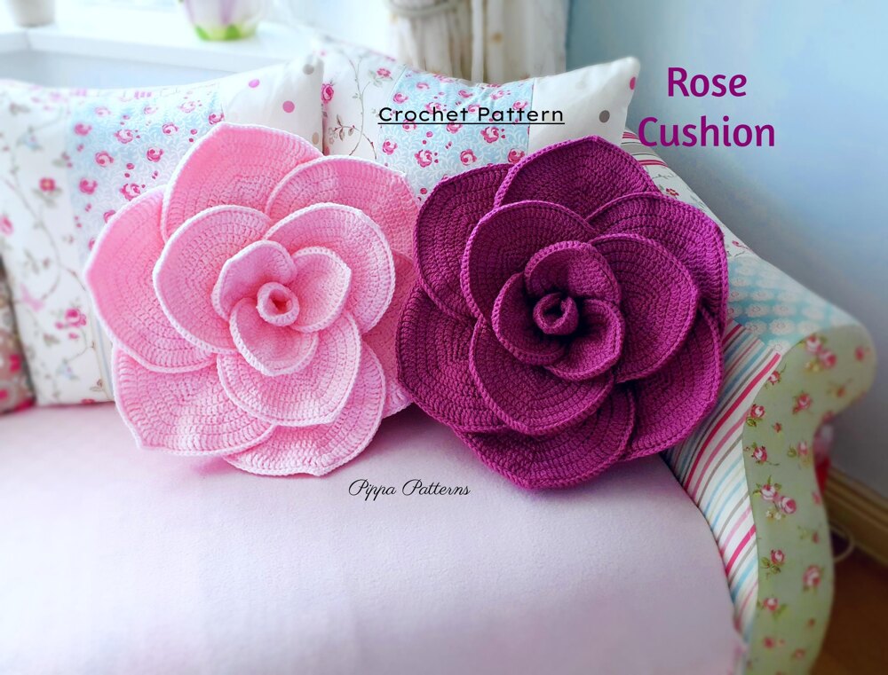 Rose Cushion 2 Crochet pattern by cornelia rockliff LoveCrafts