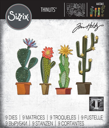 Sizzix Thinlits Die Set 9PK - Funky Cactus by Tim Holtz