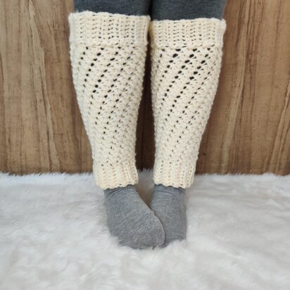 White Winter Leg Warmers