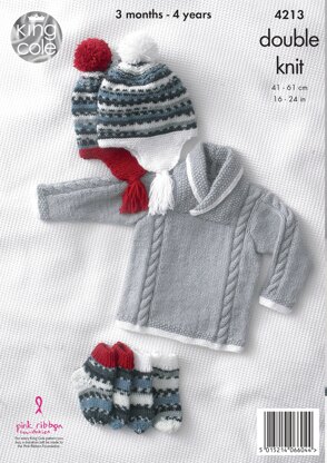 Jackets, Sweater, Hat and Socks in King Cole Comfort DK & Comfort Prints DK - 4213 - Downloadable PDF