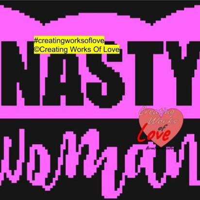 Nasty Woman Pink Cat Hat Stitch Graphgan