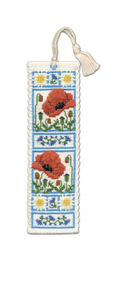 Textile Heritage Poppy Meadow Bookmark Cross Stitch Kit - 19cm x 5cm
