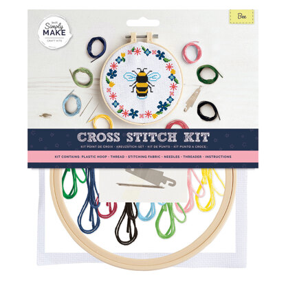 Simply Make Bee Cross Stitch Kit - 24 x 23 x 1.5 cm
