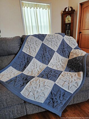 Cabled Blooms Crochet Blanket