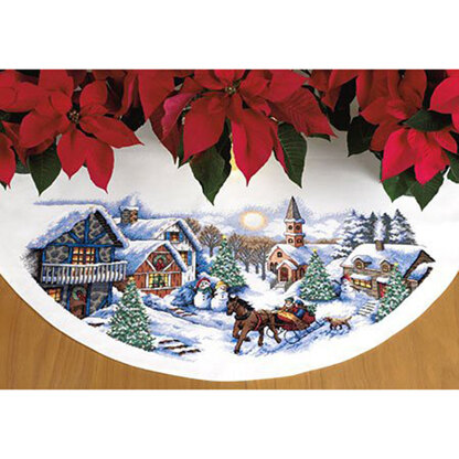 Dimensions Sleigh Ride Tree Skirt Cross Stitch Kit